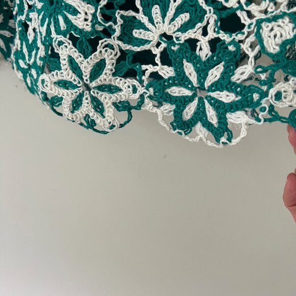New ZARA Crochet Floral Green Mini Dress, size XS - Picture 12 of 16